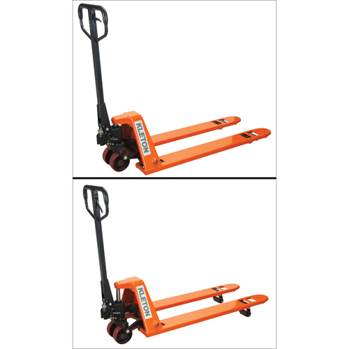 Low Profile Hydraulic Pallet Trucks, 48" L x 20.5" W, 3300 lbs. Cap. Duraquip Inc