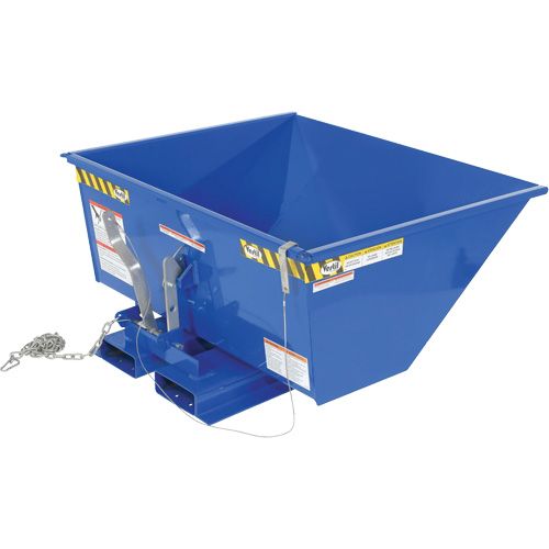 Low Profile D-Style Self Dumping Hopper, Steel, 1/2 cu.yd., Blue Duraquip Inc