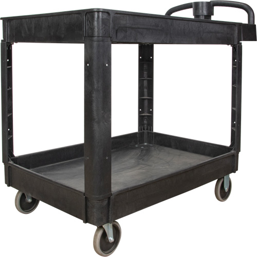 Utility Cart, 2 Tiers, 25-5/8" x 33-1/2" x 43-3/4", 550 lbs. Capacity Duraquip Inc