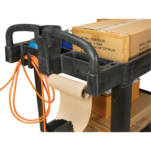 Utility Cart, 2 Tiers, 25-5/8" x 33-1/2" x 43-3/4", 550 lbs. Capacity Duraquip Inc