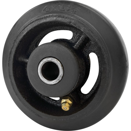 Mold-On Rubber Wheel, 4" (102 mm) Dia. x 1-1/2" (38 mm) W, 350 lbs. (158 kg.) Capacity Duraquip Inc