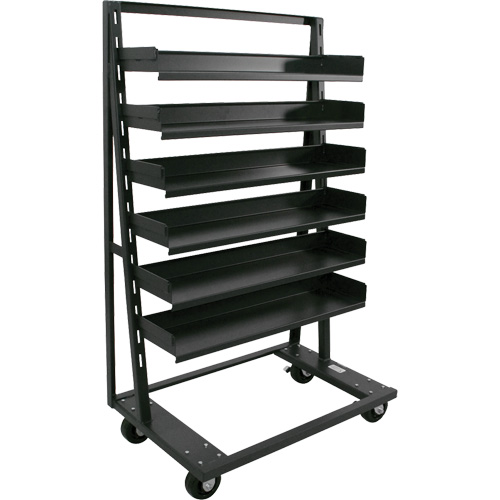 Single-Sided Heavy Duty A-Frame Cart with 6 Trays, 38" x 25" x 63", 2500 lbs. Capacity Duraquip Inc