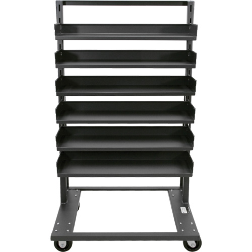 Single-Sided Heavy Duty A-Frame Cart with 6 Trays, 38" x 25" x 63", 2500 lbs. Capacity Duraquip Inc