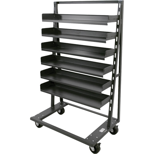 Single-Sided Heavy Duty A-Frame Cart with 6 Trays, 38" x 25" x 63", 2500 lbs. Capacity Duraquip Inc