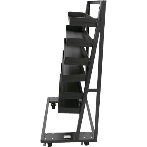 Single-Sided Heavy Duty A-Frame Cart with 6 Lipped Trays, 38" x 25" x 63", 2500 lbs. Capacity Duraquip Inc