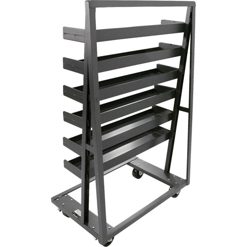 Single-Sided Heavy Duty A-Frame Cart with 6 Lipped Trays, 38" x 25" x 63", 2500 lbs. Capacity Duraquip Inc