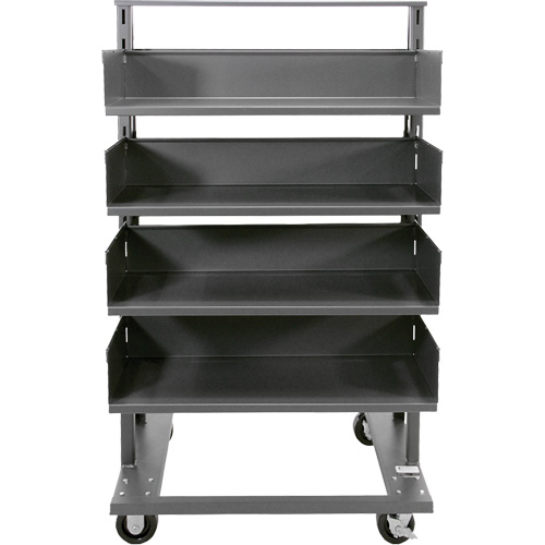 Single-Sided Heavy Duty A-Frame Cart with 4 Large Trays, 38" x 25" x 63", 2500 lbs. Capacity Duraquip Inc