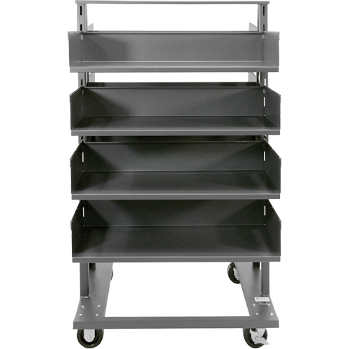 Double-Sided Heavy Duty A-Frame Cart with 8 Large Trays, 38" x 30" x 63", 2500 lbs. Capacity Duraquip Inc