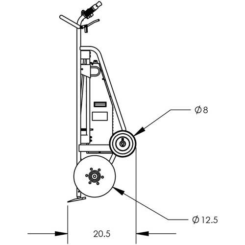Diable pour baril motoris&eacute; avec roues pneumatiques Duraquip Inc