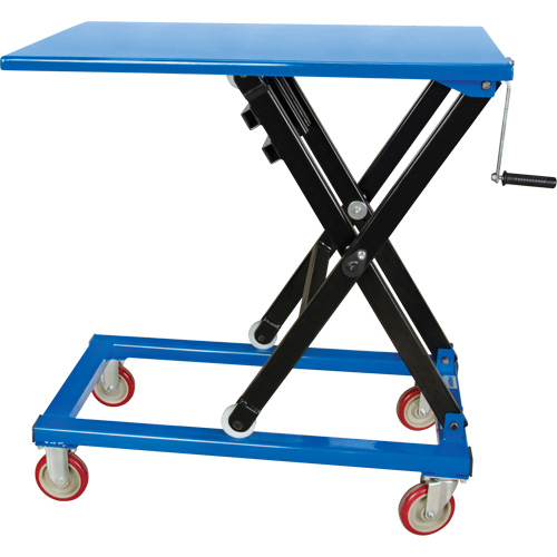 Manual Scissor Lift Table, 37-3/8" L x 23-5/8" W, Steel, 660 lbs. Capacity Duraquip Inc