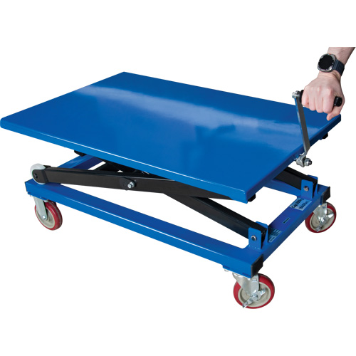 Manual Scissor Lift Table, 37-3/8" L x 23-5/8" W, Steel, 660 lbs. Capacity Duraquip Inc