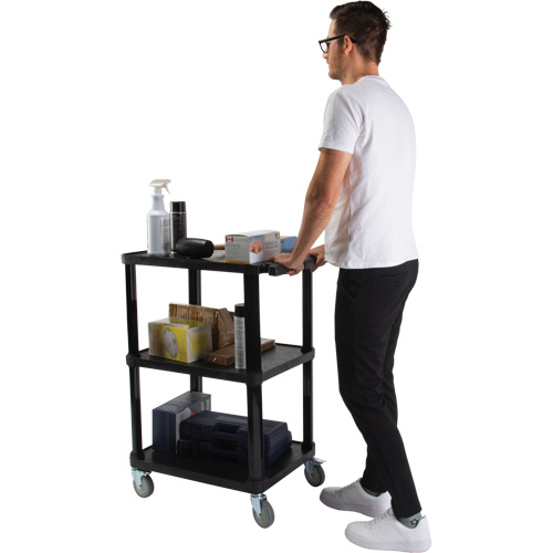 Chariot utilitaire avec tablette plate, 3 tiers, 18-1/8" x 37-3/8" x 27-3/4", Capacit&eacute; 330 lb Duraquip Inc