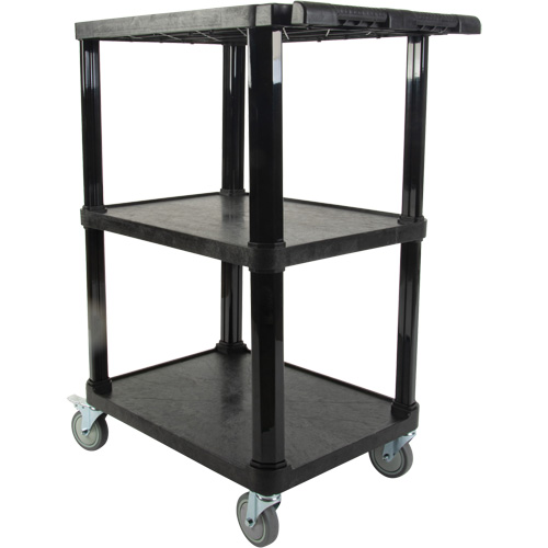 Chariot utilitaire avec tablette plate, 3 tiers, 18-1/8" x 37-3/8" x 27-3/4", Capacit&eacute; 330 lb Duraquip Inc
