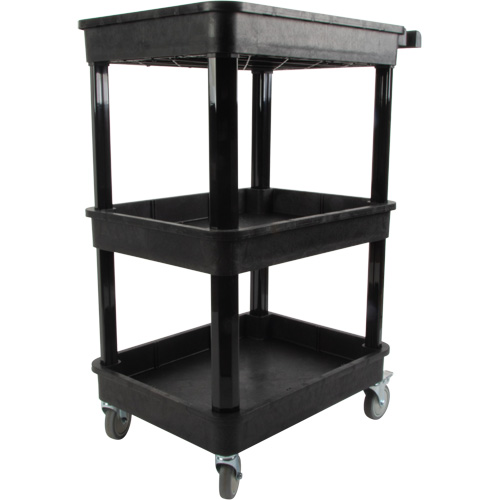 Chariot utilitaire avec tablette &agrave; bordure profonde, 3 tiers, 19" x 39-1/2" x 28-1/4", Capacit&eacute; 330 lb Duraquip Inc