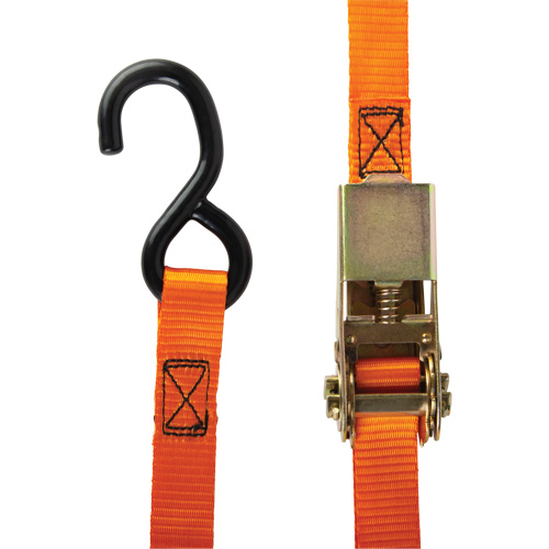 Ratchet Strap, S-Hook, 1" W x 12' L, 2200 lbs. (998 kg) Working Load Limit Duraquip Inc