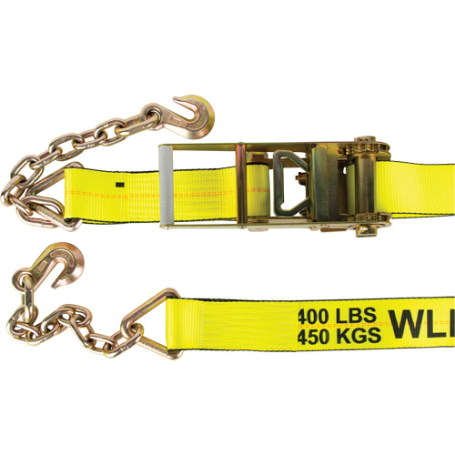 Winch Strap, Chain Anchor, 3" W x 30' L, 5400 lbs. (2449 kg) Working Load Limit Duraquip Inc