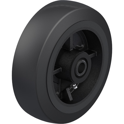 Black Rubber on Cast Iron Core Wheel Duraquip Inc