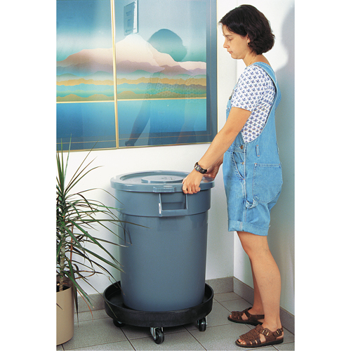 Waste Container Dolly, Polyethylene, Black Duraquip Inc