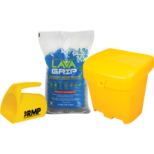 LavaGrip Traction-Aid Kit with 77 Bags, Container Size 35.3 lbs. (16 kg), Bag Duraquip Inc