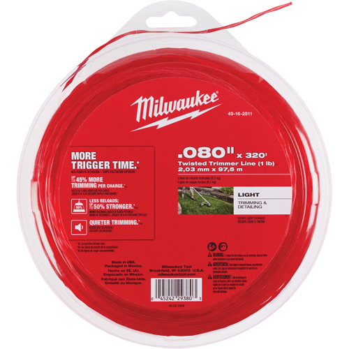 0.080" x 320 (1 lb) Twisted Trimmer Line Duraquip Inc