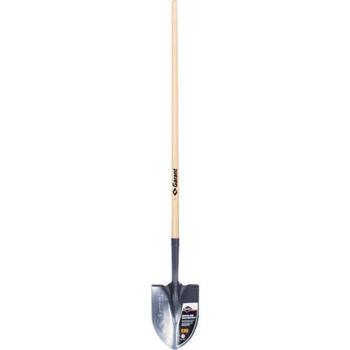 Pro Round Point Shovel, Tempered Steel Blade, Wood, Straight Handle Duraquip Inc
