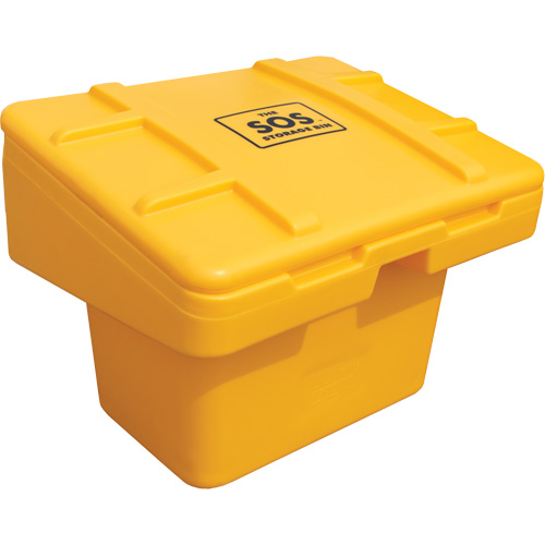 Salt Sand Container SOS, With Hasp, 30" x 24" x 24", 5.5 cu. Ft., Yellow Duraquip Inc