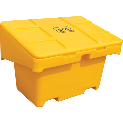 Salt Sand Container SOS, With Hasp, 42" x 29" x 30", 11 cu. Ft., Yellow Duraquip Inc