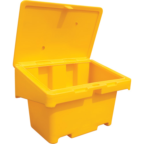 Salt Sand Container SOS, With Hasp, 42" x 29" x 30", 11 cu. Ft., Yellow Duraquip Inc