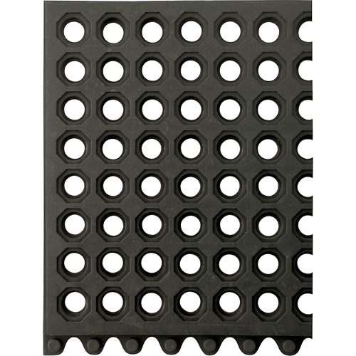 24/Seven&reg; Matting, Rubber, 3' W x 3' L, 5/8" Thick, Black Duraquip Inc