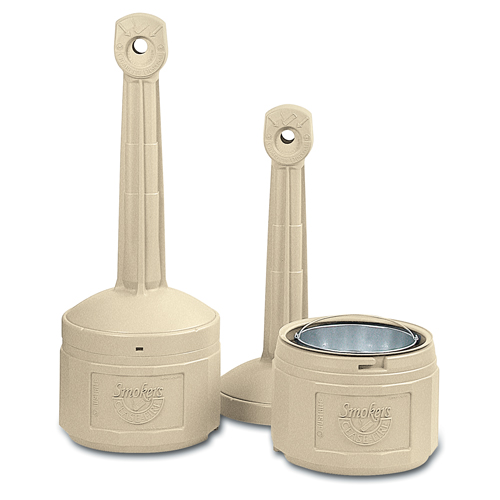 Smokers Cease-Fire&reg; Cigarette Butt Receptacle, Free-Standing, Plastic, 4 US gal. Capacity, 38-1/2" Height Duraquip Inc
