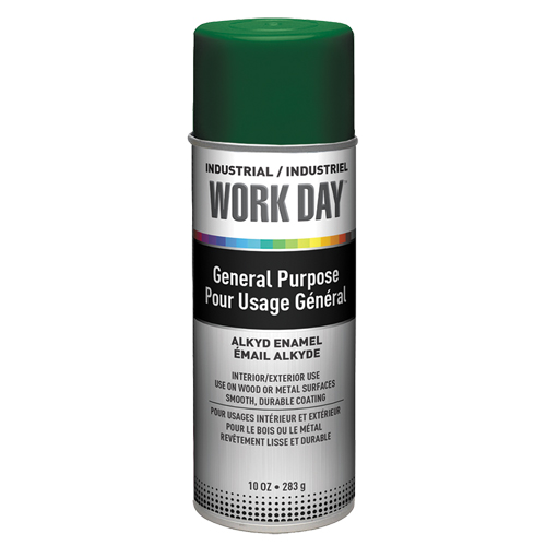 Peinture industrielle Work Day, Vert, Brillant, 10 oz, Canette a&eacute;rosol Duraquip Inc