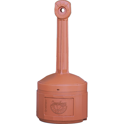 Smokers Cease-Fire&reg; Cigarette Butt Receptacle, Free-Standing, Plastic, 4 US gal. Capacity, 38-1/2" Height Duraquip Inc