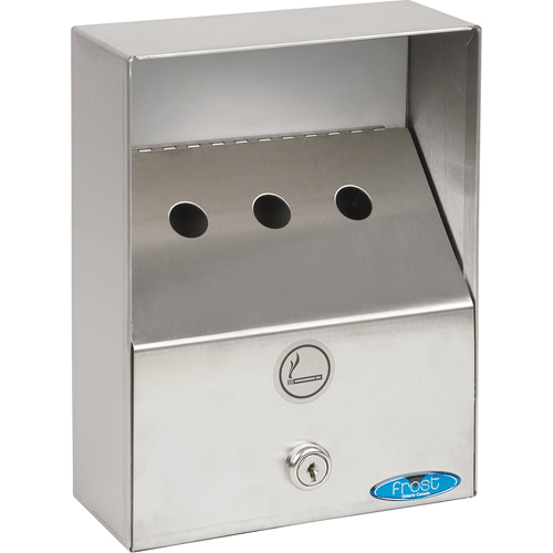 Smoking Receptacles, Wall-Mount, Stainless Steel, 1 Litres Capacity, 9" Height Duraquip Inc
