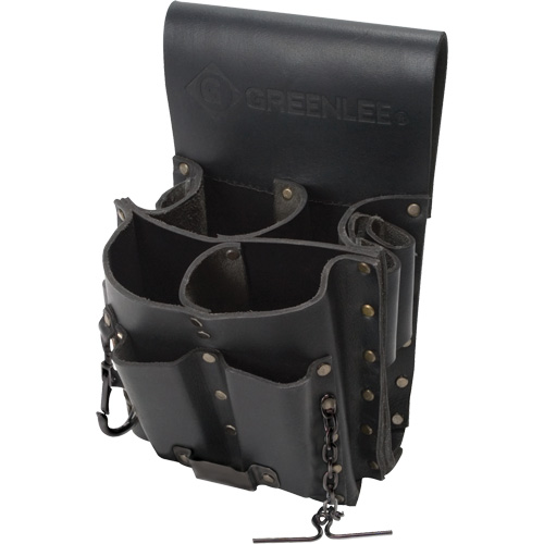 Tool Belt Pouch, Multiple Tool Holder, Leather, 8 Pockets Duraquip Inc