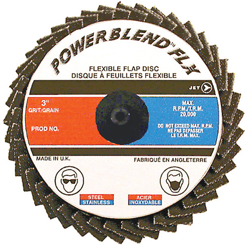 POWERBLEND FLX Roll-on Flap Disc, 2" x Type R, Z40 Grit, Zirconia Alumina Duraquip Inc