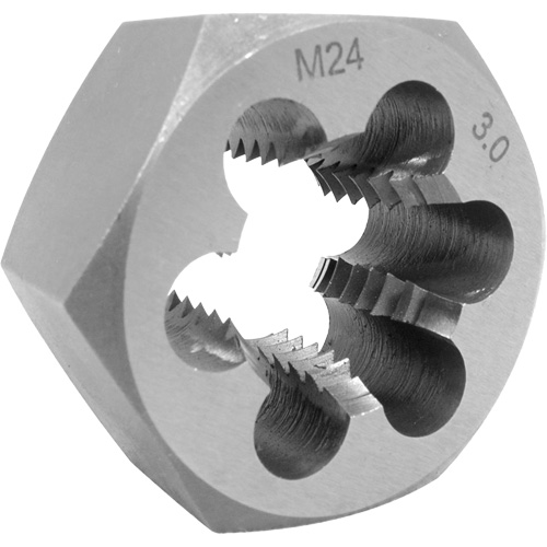 SAE Hex Die, 2-1/2" Dia., 18 mm Thread, Alloy Steel Duraquip Inc