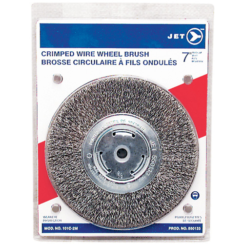 Crimped Wire Wheel, 7" Dia., 0.014" Fill, 1/2" - 2" Arbor Duraquip Inc