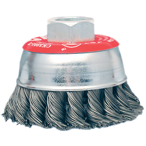 High-Performance Knot Twisted Cup Brush, 3" Dia. x 10mm x 1.25" Arbor Duraquip Inc
