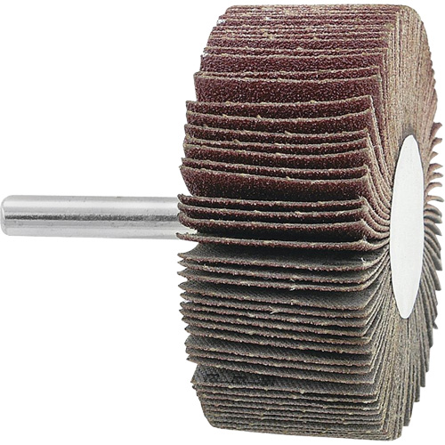 Mounted Flapwheel, 120 Grit, 2-1/2" x 1" x 1/4" Duraquip Inc