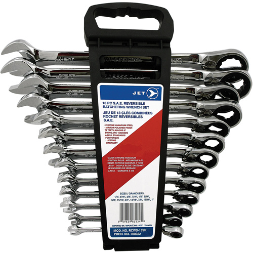 Long Pattern Reversible Wrench Set, Ratcheting Combination, 13 Pieces, Imperial Duraquip Inc
