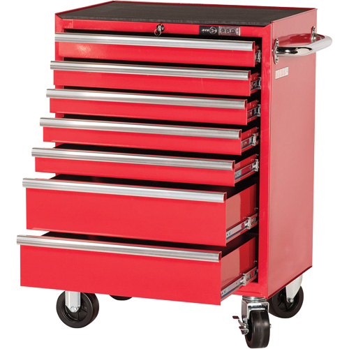 PRC2707 Pro Series Roller Cabinet, 7 Drawers, 27" W x 16" D x Red Duraquip Inc