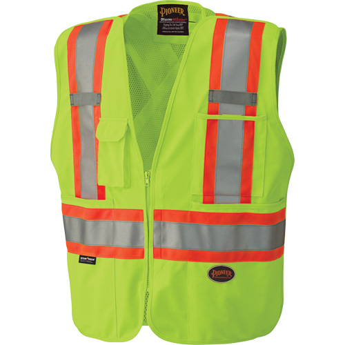 6936 Veste de s&eacute;curit&eacute; d&eacute;tachable en 5 points, Jaune lime haute visibilit&eacute;, 2T-Grand, Polyester Duraquip Inc