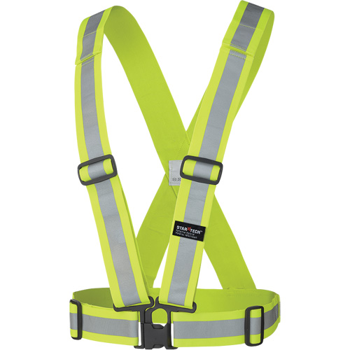5592 Harnais de s&eacute;curit&eacute; &eacute;lastique, Jaune lime haute visibilit&eacute;, Couleur r&eacute;fl&eacute;chissante Argent, Taille unique Duraquip Inc