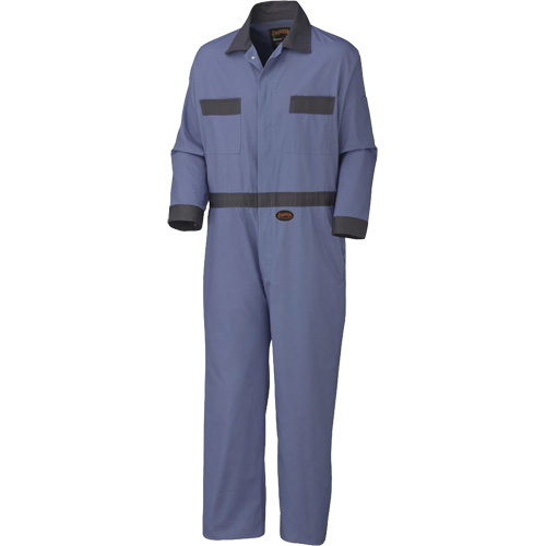 5133T Coveralls with Concealed Brass Buttons, Men's, Navy Blue, Size 42 Duraquip Inc