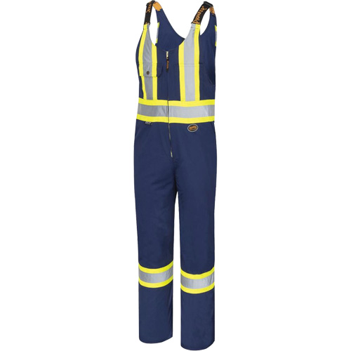 6615 Safety Overalls, Poly-Cotton, 46, Navy Blue Duraquip Inc