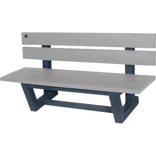 Outdoor Park Benches, Recycled Plastic, 72" L x 23-3/16" W x 29-13/16" H, Grey Duraquip Inc