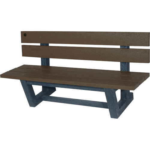 Outdoor Park Benches, Recycled Plastic, 60" L x 22-13/16" W x 29-13/16" H, Umber Duraquip Inc
