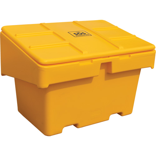 Contenants pour sel & sable SOS, Avec Moraillon, 48" x 33" x 34", 18,5 pi³, Jaune Duraquip Inc