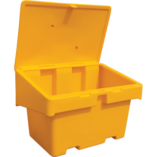 Contenants pour sel & sable SOS, Avec Moraillon, 48" x 33" x 34", 18,5 pi³, Jaune Duraquip Inc