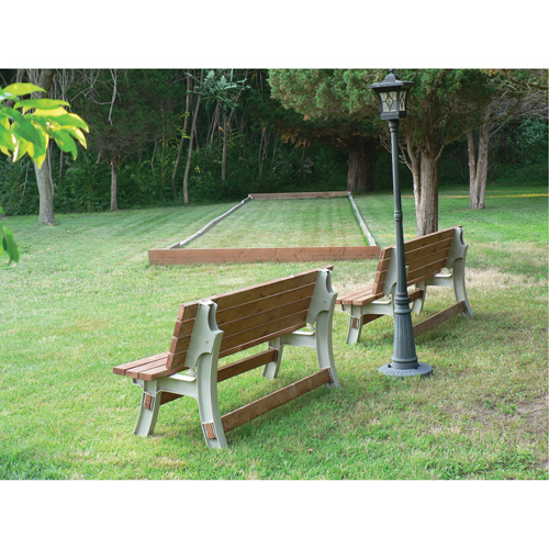 Basics&reg; Flip Top Park Bench / Table, Plastic, 96" L x 26" W x 34" H, Sand Duraquip Inc